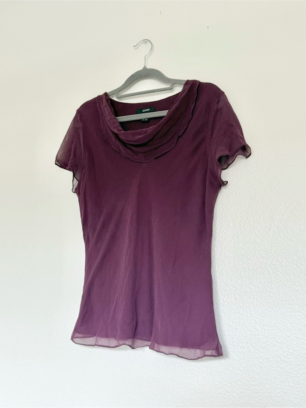 Silk Alfani Cowl Neck Top in Purple Sz 12 Fairycore